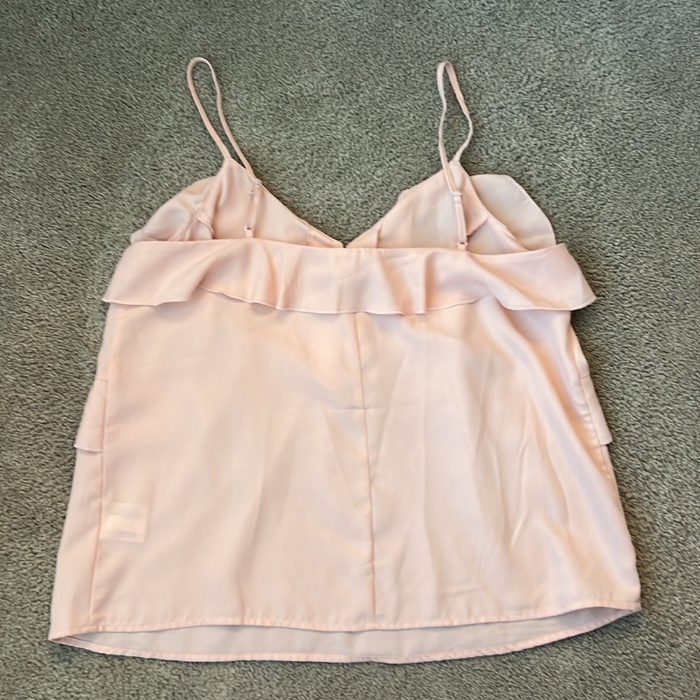 Express Light Pink Ruffle Pearl Button Cami - Picture 2 of 4